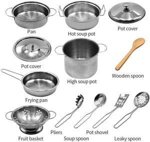 Children’s Stainless Steel Mini Kitchen Toy Set