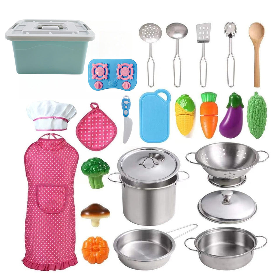 Children’s Stainless Steel Mini Kitchen Toy Set