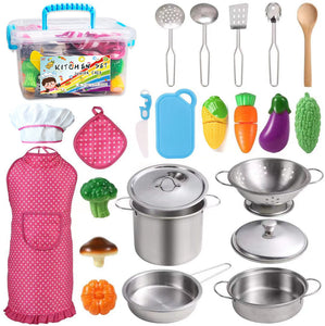 Children’s Stainless Steel Mini Kitchen Toy Set