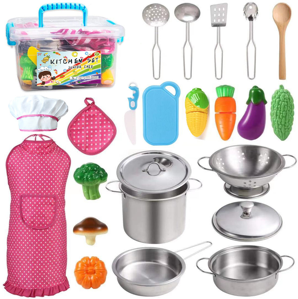Children’s Stainless Steel Mini Kitchen Toy Set
